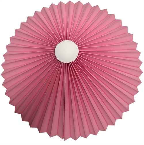 Rosette plisse til loft pink Ø40 med ledning